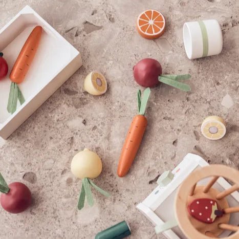Kids Concept - Role Play Toys - Mixed Toy Vegetable Box - Tummy Time