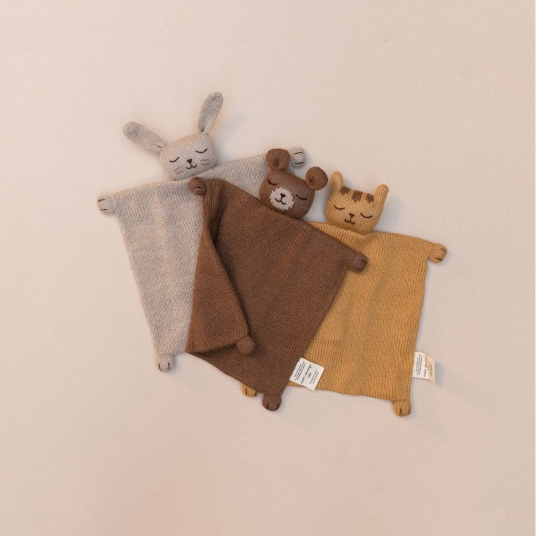 Main Sauvage - Baby Comforters - Knit Cuddle Cloth - Bunny Sand - Tummy Time