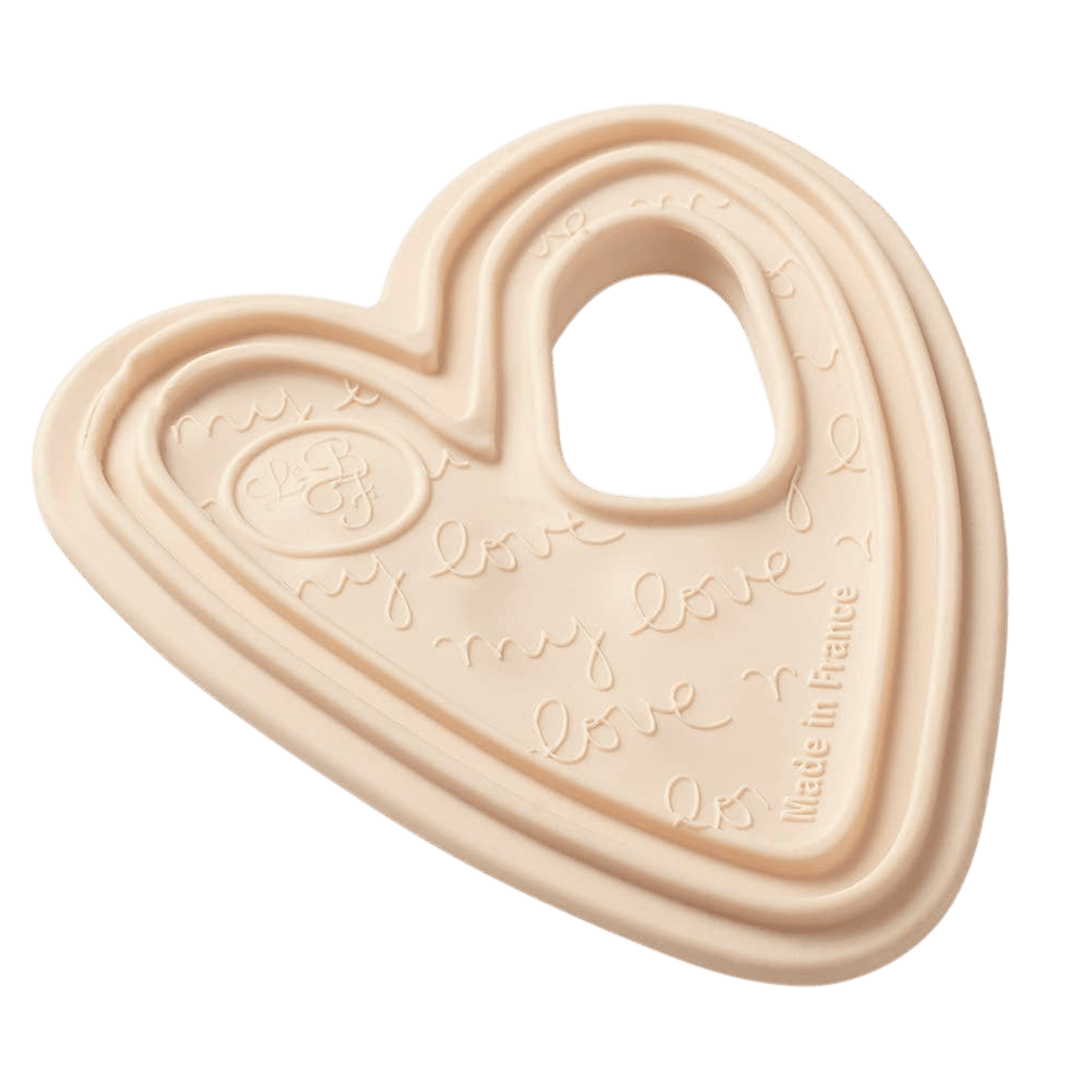 Le Biberon Français - Baby Teethers - Sebs Heart Teething Ring - Off-White/Cream - Tummy Time