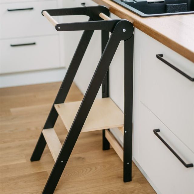 leg&go - Learning Towers - Foldable Learning Tower - Black - Tummy Time