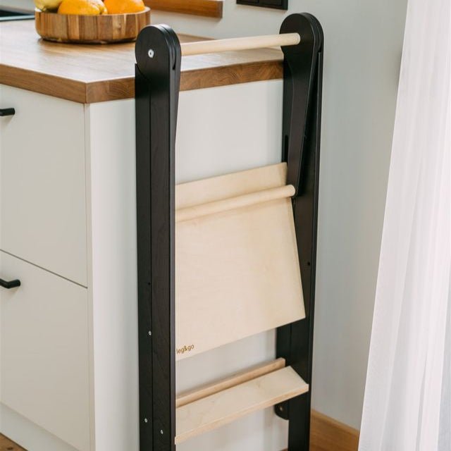 leg&go - Learning Towers - Foldable Learning Tower - Black - Tummy Time