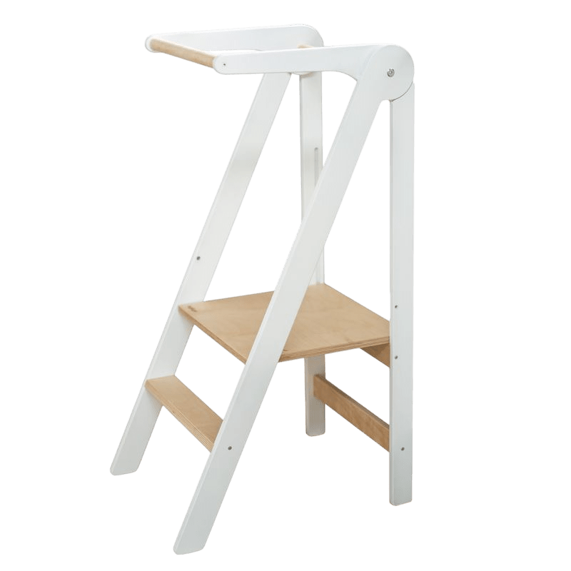 Leg&Go - Learning Towers - Foldable Learning Tower - White - Tummy Time