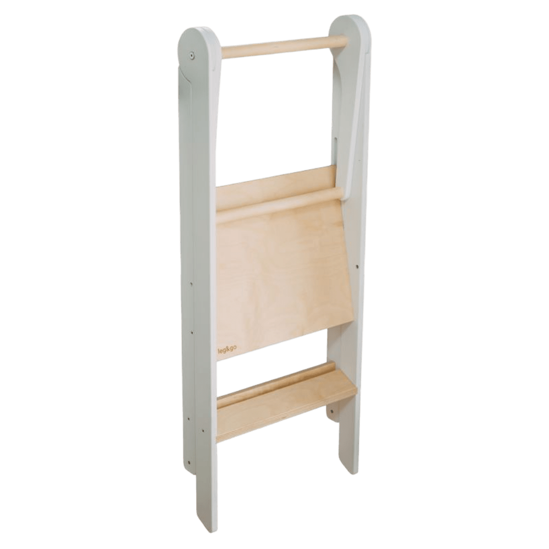 Leg&Go - Learning Towers - Foldable Learning Tower - White - Tummy Time