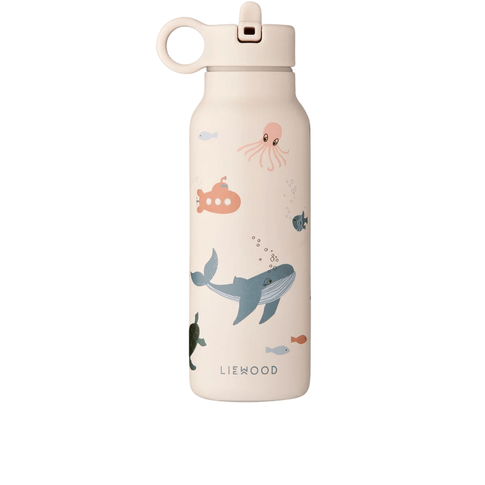 Liewood - Baby Bottles & Accessories - Falk Water Bottle 350 ml - Sea Creature / Sandy - Tummy Time