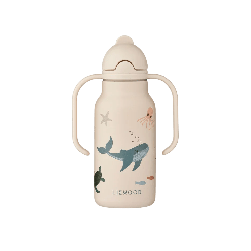 Liewood - Baby Bottles & Accessories - Kimmie Water Bottle 250 ml - Sea Creature / Sandy - Tummy Time