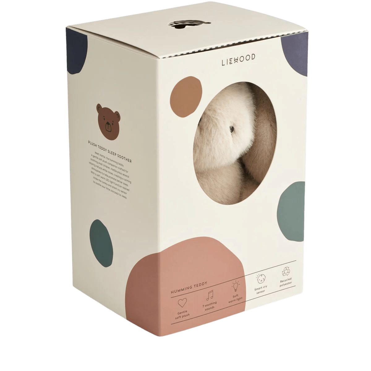 Liewood - Baby Comforters - Hattie Rabbit Humming Teddy - Mist - Tummy Time