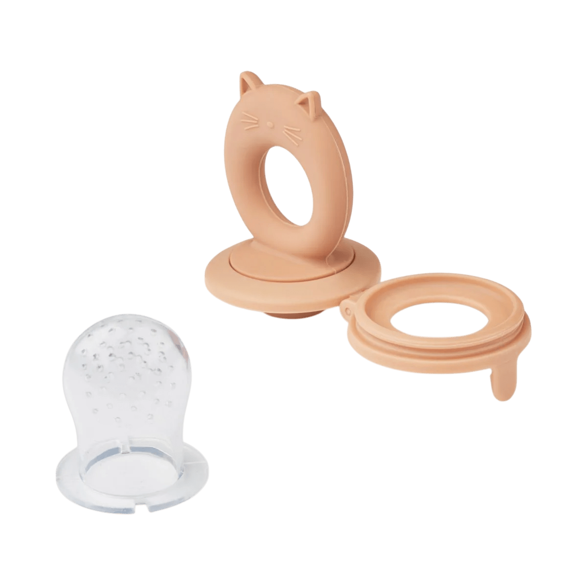 Liewood - Baby Tableware - 2 - Pack Miranda Cat Shape Food Feeder - Tuscany Rose / Apple Blossom - Tummy Time