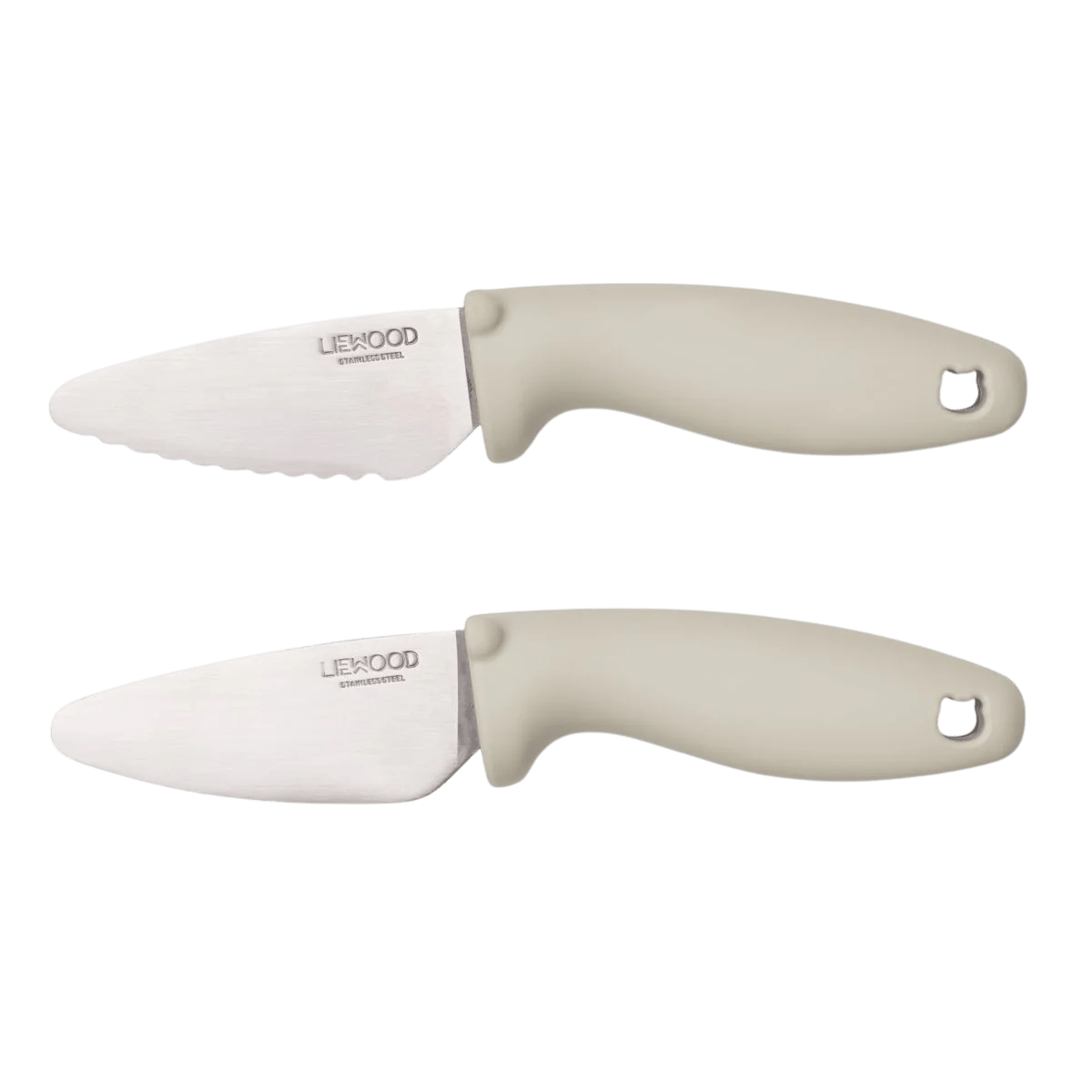 Liewood - Baby Tableware - 2 - Pack Perry Cutting Knife - Sandy - Tummy Time
