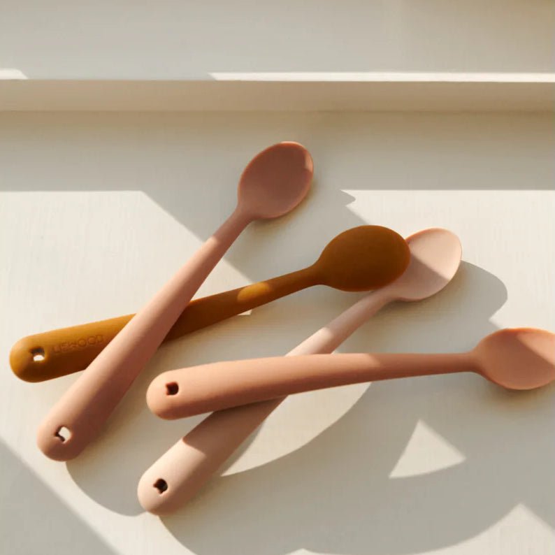Liewood - Baby Tableware - 4 - Pack Siv Feeding Spoon - Tuscany Rose Multi Mix - Tummy Time