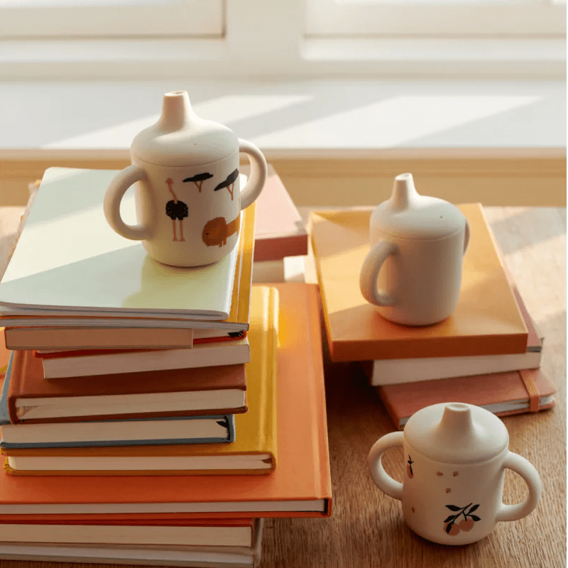 Liewood - Baby Tableware - Neil Sippy Cup - Sandy - Tummy Time