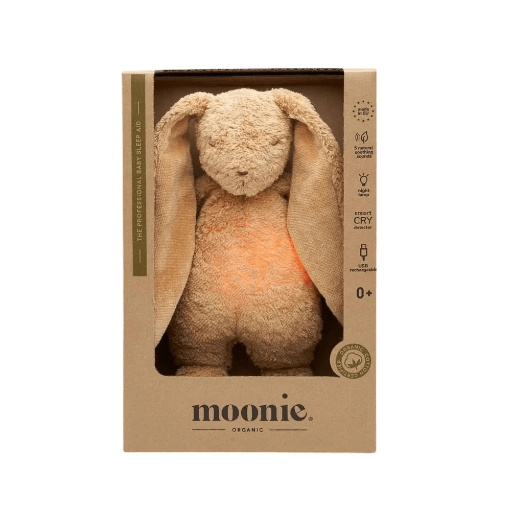 Moonie - Baby Comforters - Moonie Organic Natural Rabbit - Cappuccino - Tummy Time