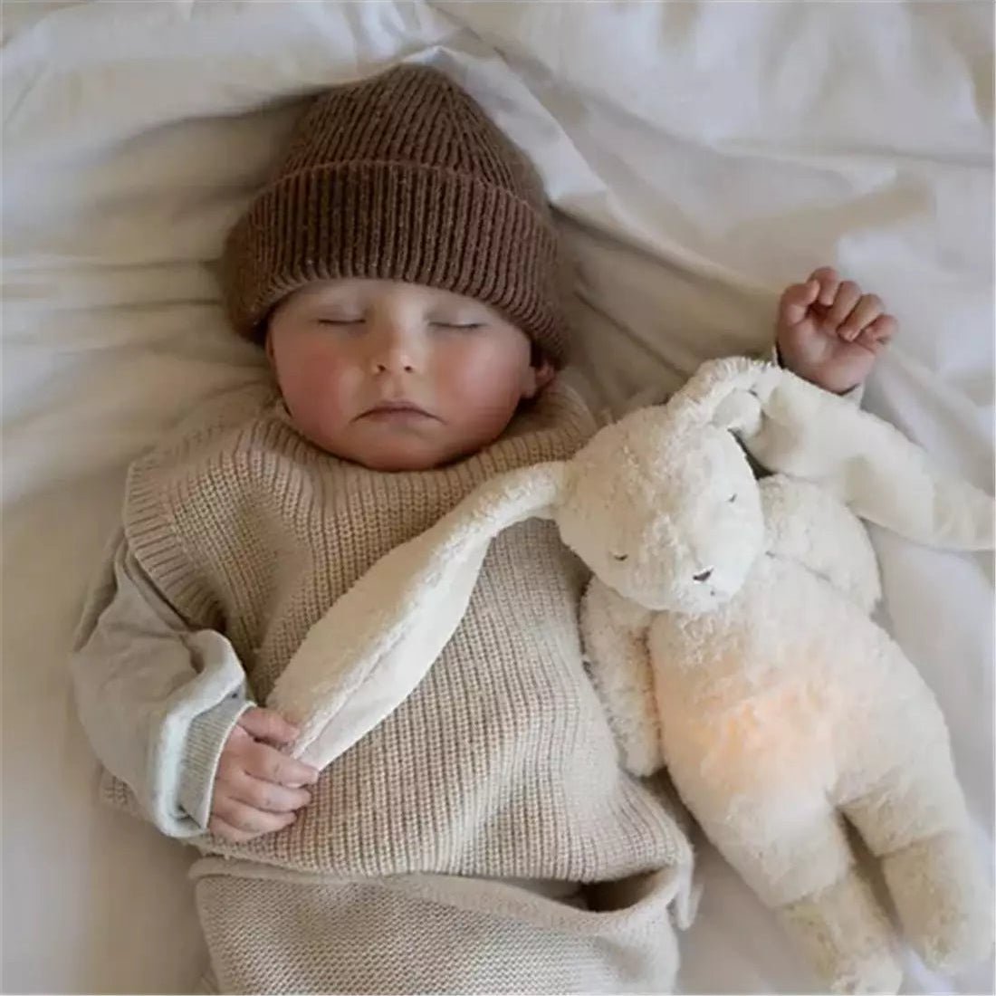 Moonie - Baby Comforters - Moonie Organic Natural Rabbit - Sand - Tummy Time