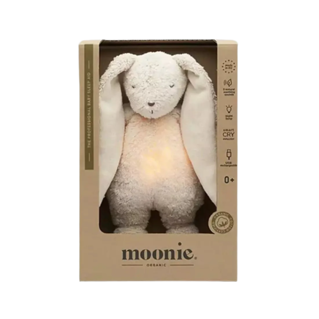 Moonie - Baby Comforters - Moonie Organic Natural Rabbit - Sand - Tummy Time