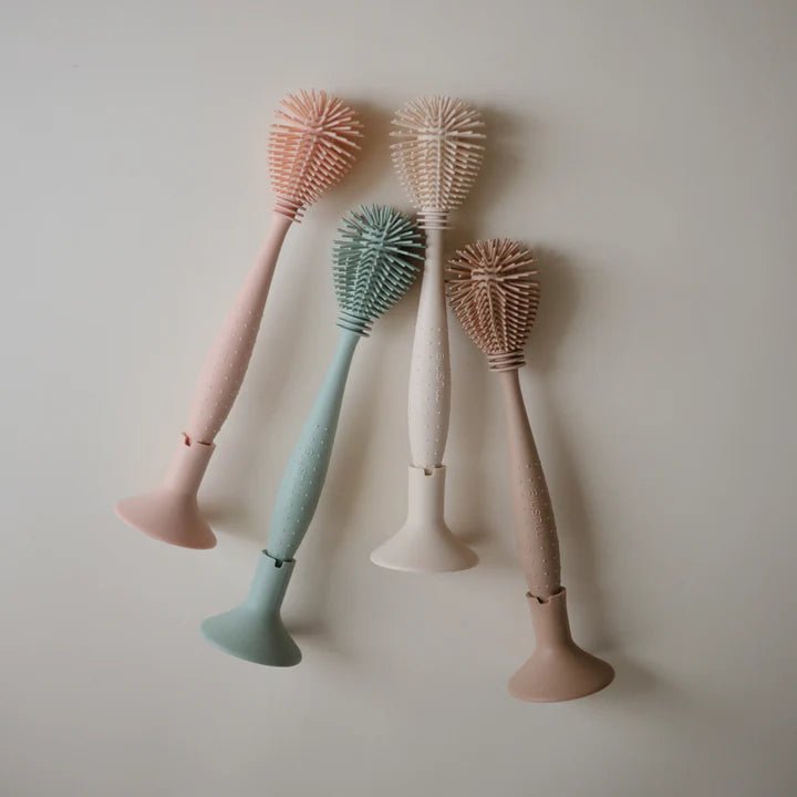 Mushie - Baby Bottles & Accessories - Silicone Baby Bottle Brush - Natural - Tummy Time