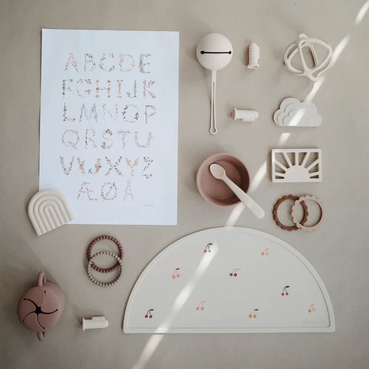 Mushie - Baby & Kids Decoration - Alphabet Floral Poster - Large - Tummy Time