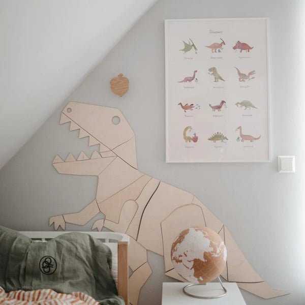 Mushie - Baby & Kids Decoration - Dinosaurs Poster - Large - Tummy Time