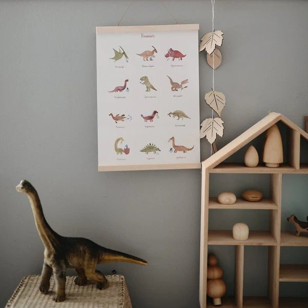 Mushie - Baby & Kids Decoration - Dinosaurs Poster - Large - Tummy Time