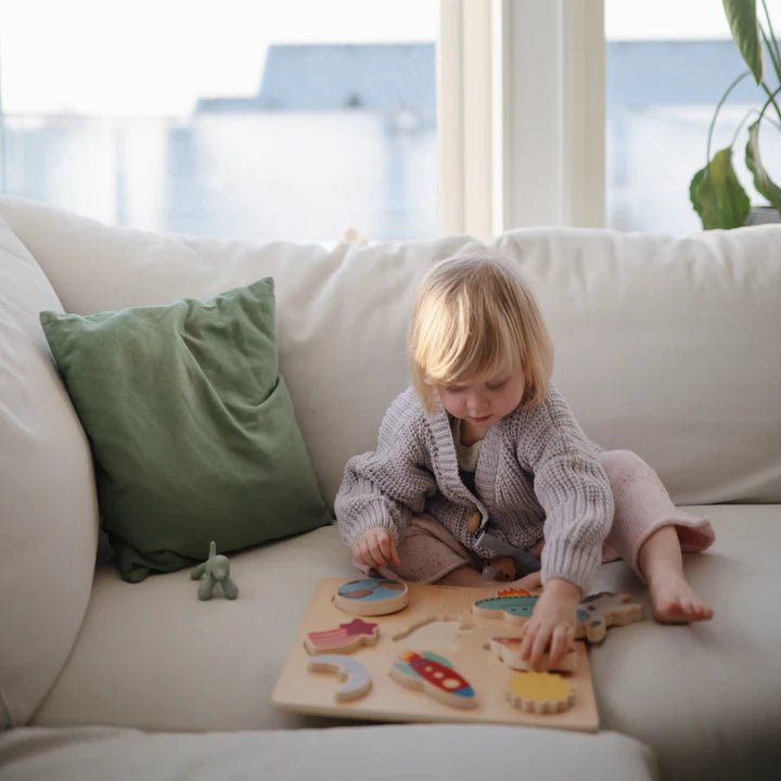 Mushie - Baby & Kids Puzzles - Wooden Puzzle - Space - Tummy Time