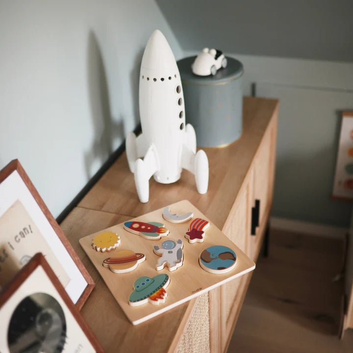 Mushie - Baby & Kids Puzzles - Wooden Puzzle - Space - Tummy Time