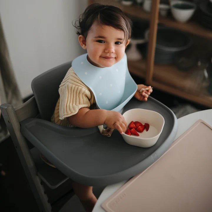 Mushie - Baby Tableware - 2 - Pack Dinner Bowl Square - Cloud - Tummy Time