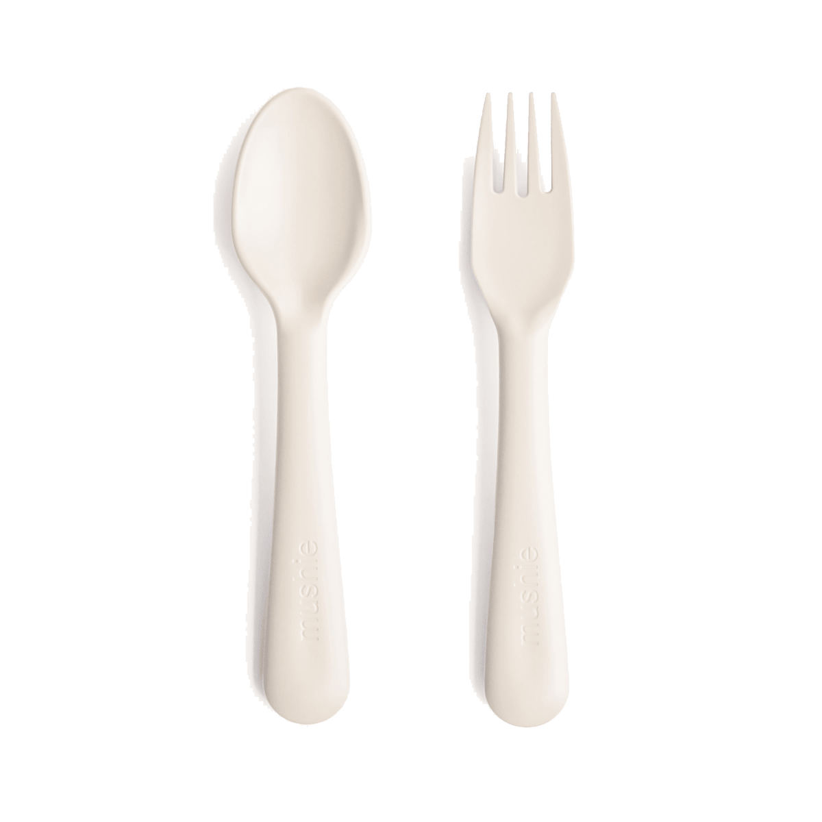 Mushie 2er-Pack Gabel und Löffel Ivory