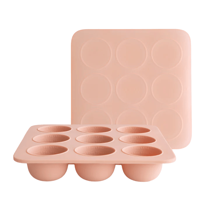 Mushie - Baby Tableware - Baby Food Freezer Tray - Blush - Tummy Time