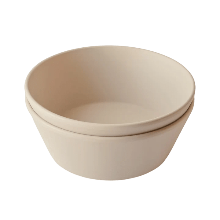 Mushie - Baby Tableware - Dinner Bowl Round - Vanilla - Tummy Time