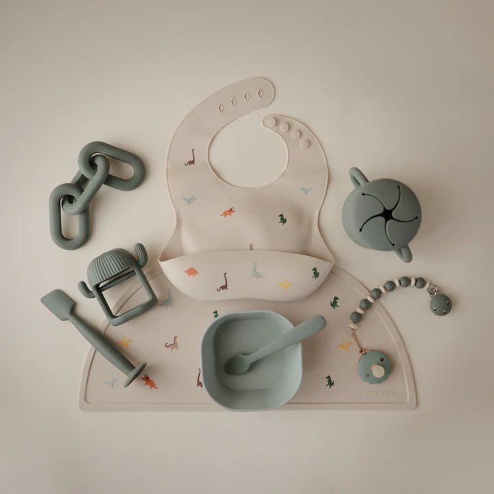 Mushie - Baby Tableware - Silicone Placemat - Dinosaurs - Tummy Time