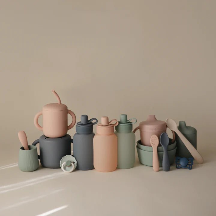 Mushie - Baby Tableware - Silicone Puree Pouch - Blush - Tummy Time