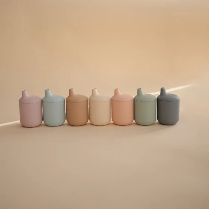 Mushie - Baby Tableware - Silicone Sippy Cup - Soft Lilac - Tummy Time
