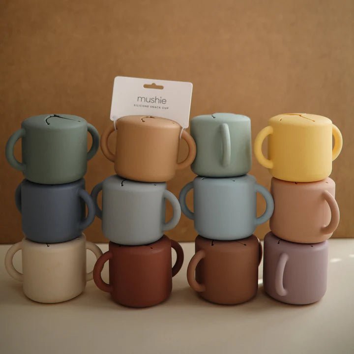 Mushie - Baby Tableware - Snack Cup - Powder Blue - Tummy Time