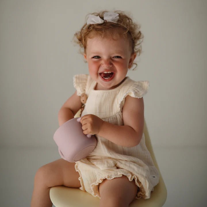 Mushie - Baby Tableware - Snack Cup - Soft Lilac - Tummy Time