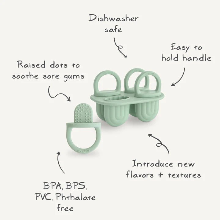 Mushie - Baby Tableware - Toddler Ice Pop Tray - Tradewinds - Tummy Time