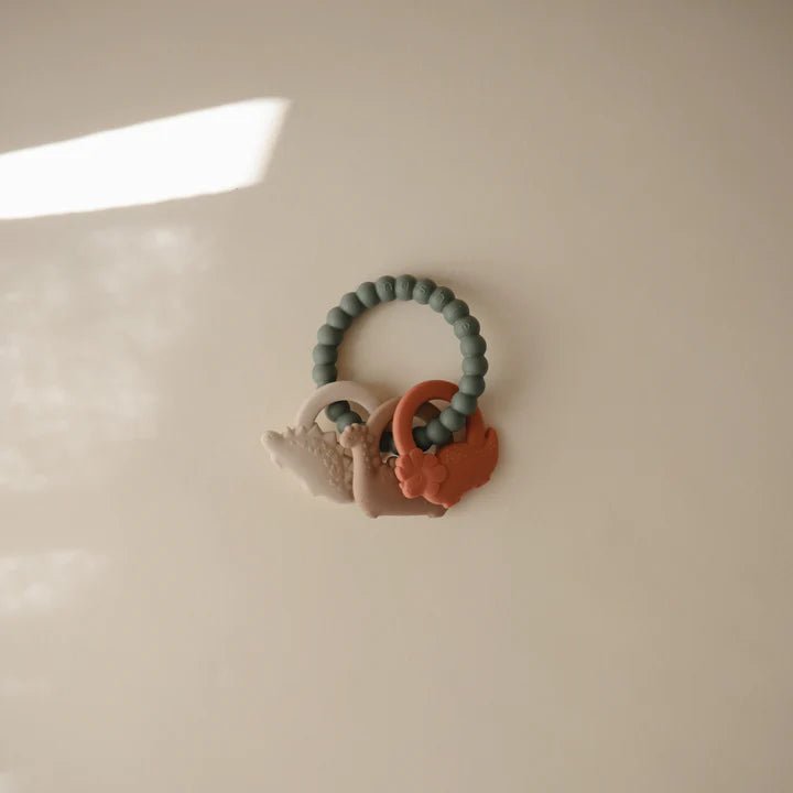 Mushie - Baby Teethers - Dino Teething Ring - Tummy Time