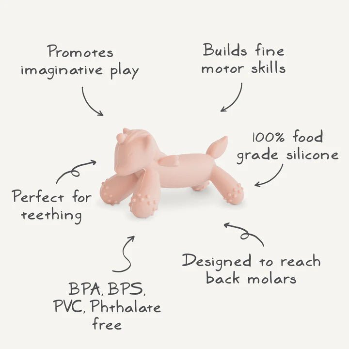 Mushie - Baby Teethers - Figurine Teether - Unicorn - Tummy Time