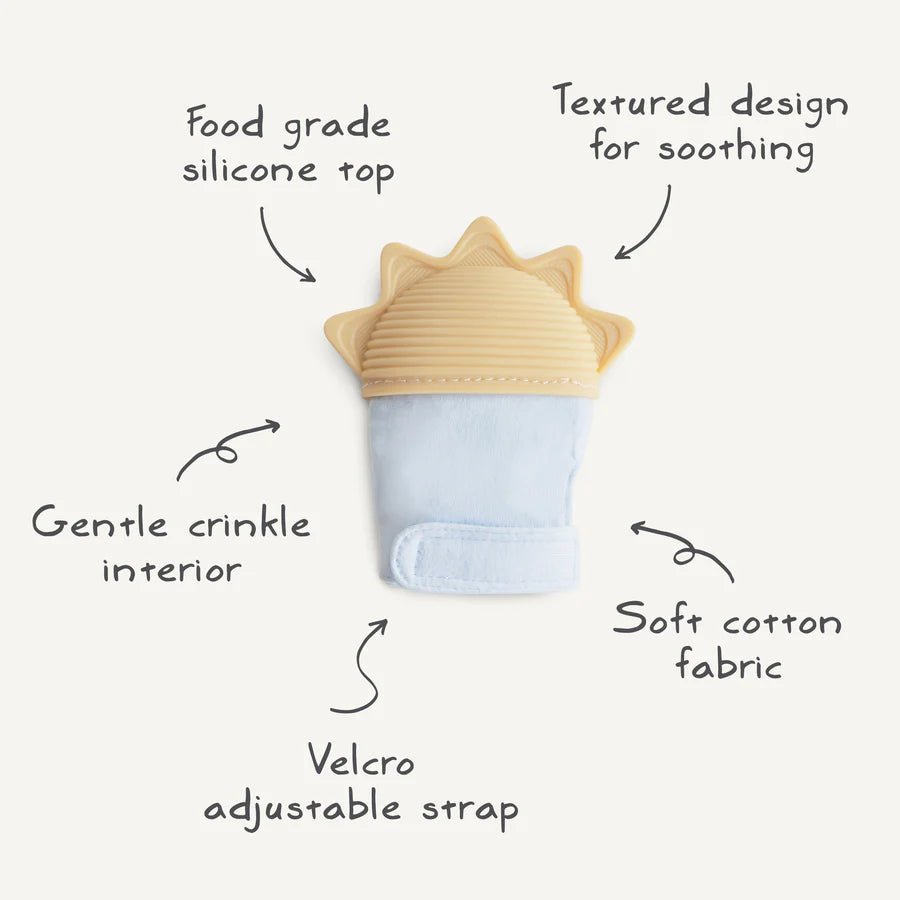 Mushie - Baby Teethers - Teething Mitten - Sun - Tummy Time
