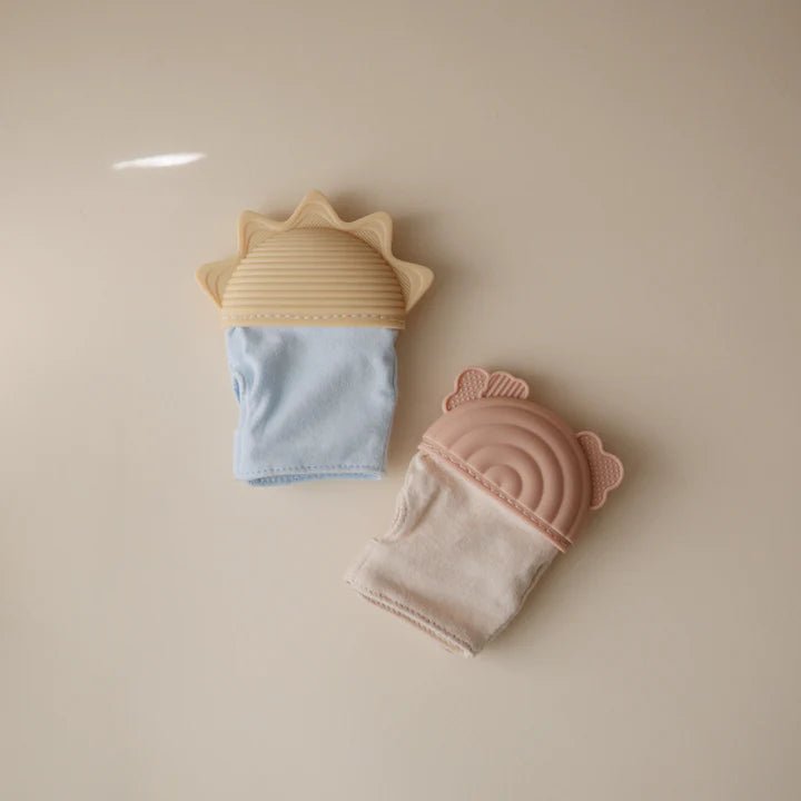 Mushie - Baby Teethers - Teething Mitten - Sun - Tummy Time