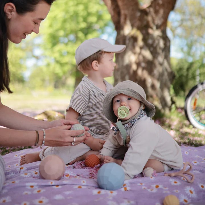 Mushie - Baby Toys & Rattles - Nesting Spheres Sensory Toy - Blush - Tummy Time