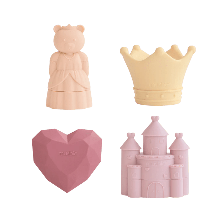 Mushie - Bath Toys - 4 - Pack Princess Bath Play Set - Tummy Time