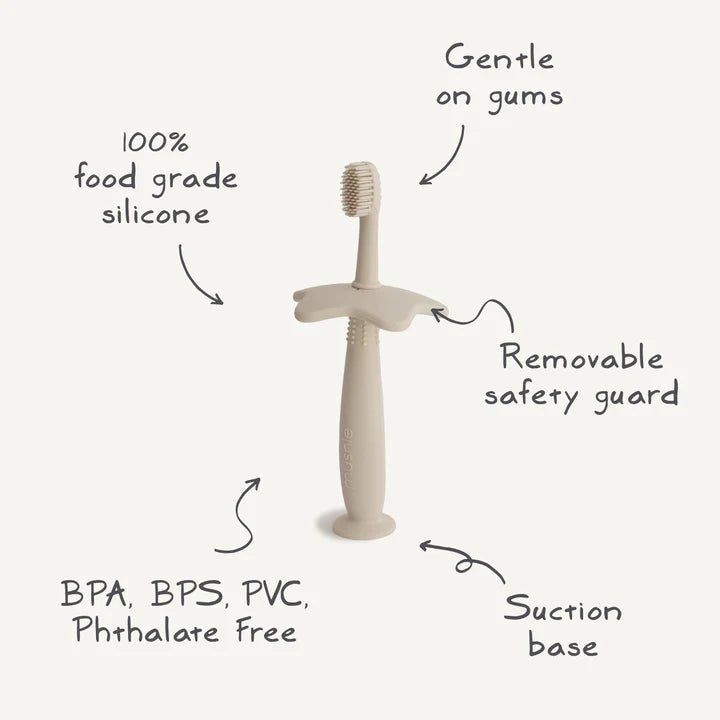 Mushie - Brushes & Dental Care - Star Training Toothbrush - Tradewinds - Tummy Time