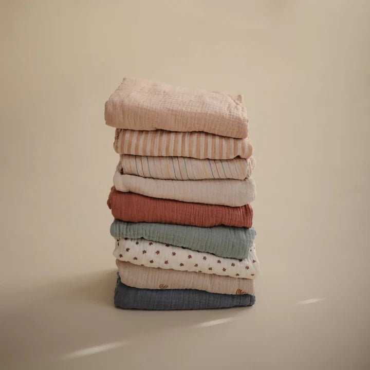 Mushie - Changing Pads & Changing Tables - Extra Soft Muslin Changing Pad Cover - Blush - Tummy Time