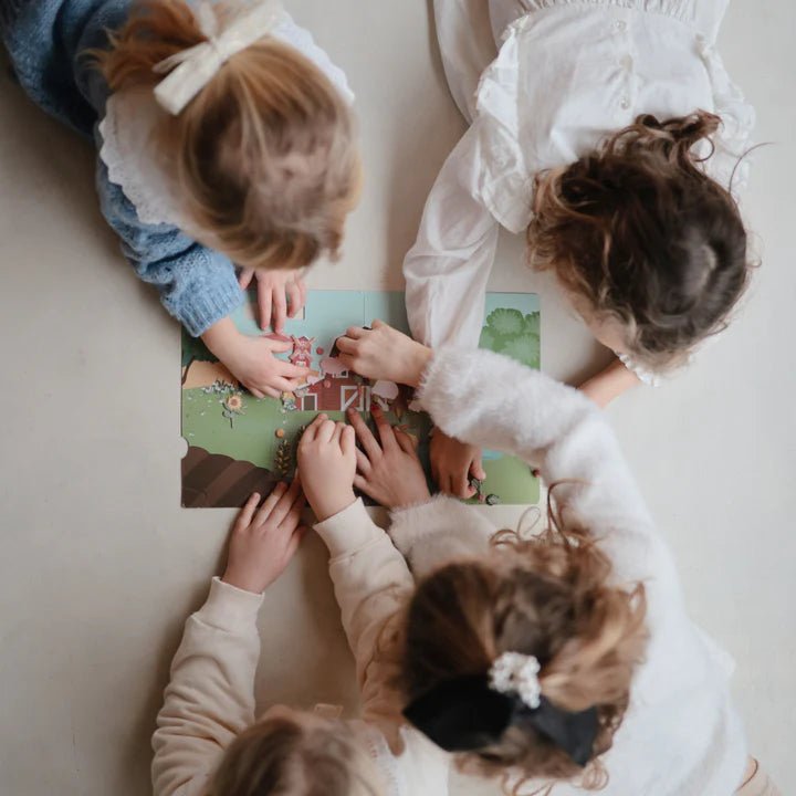 Mushie - Educational Games - Reusable Farm Sticker Set - Tummy Time