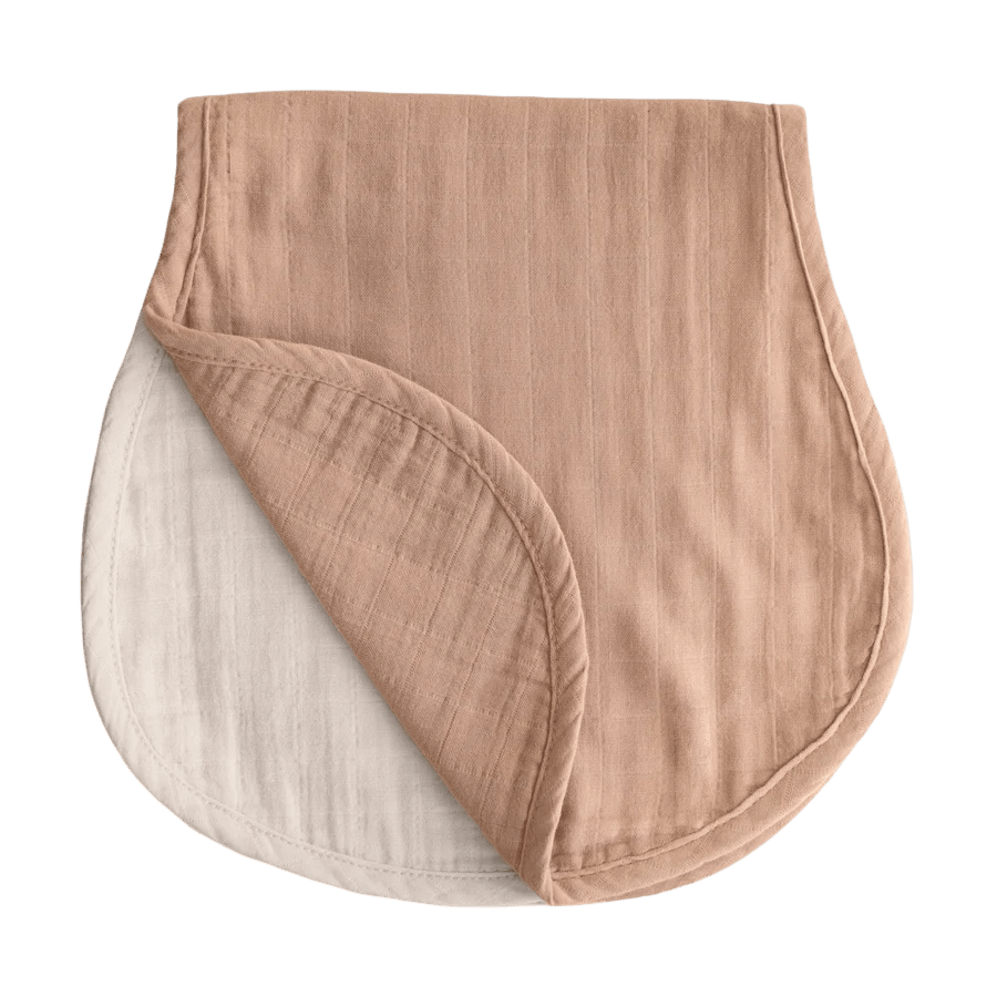 Mushie - Towels & Washcloths - 2 - Pack Organic Cotton Muslin Burp Cloth - Natural/Fog - Tummy Time