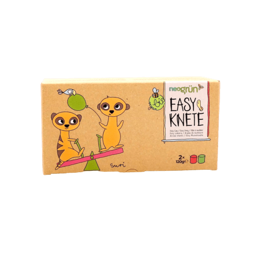neoGRÜN - Arts & Crafts - 2 - Pack Vegan Easy Clay - Suri - Red/Green - Tummy Time