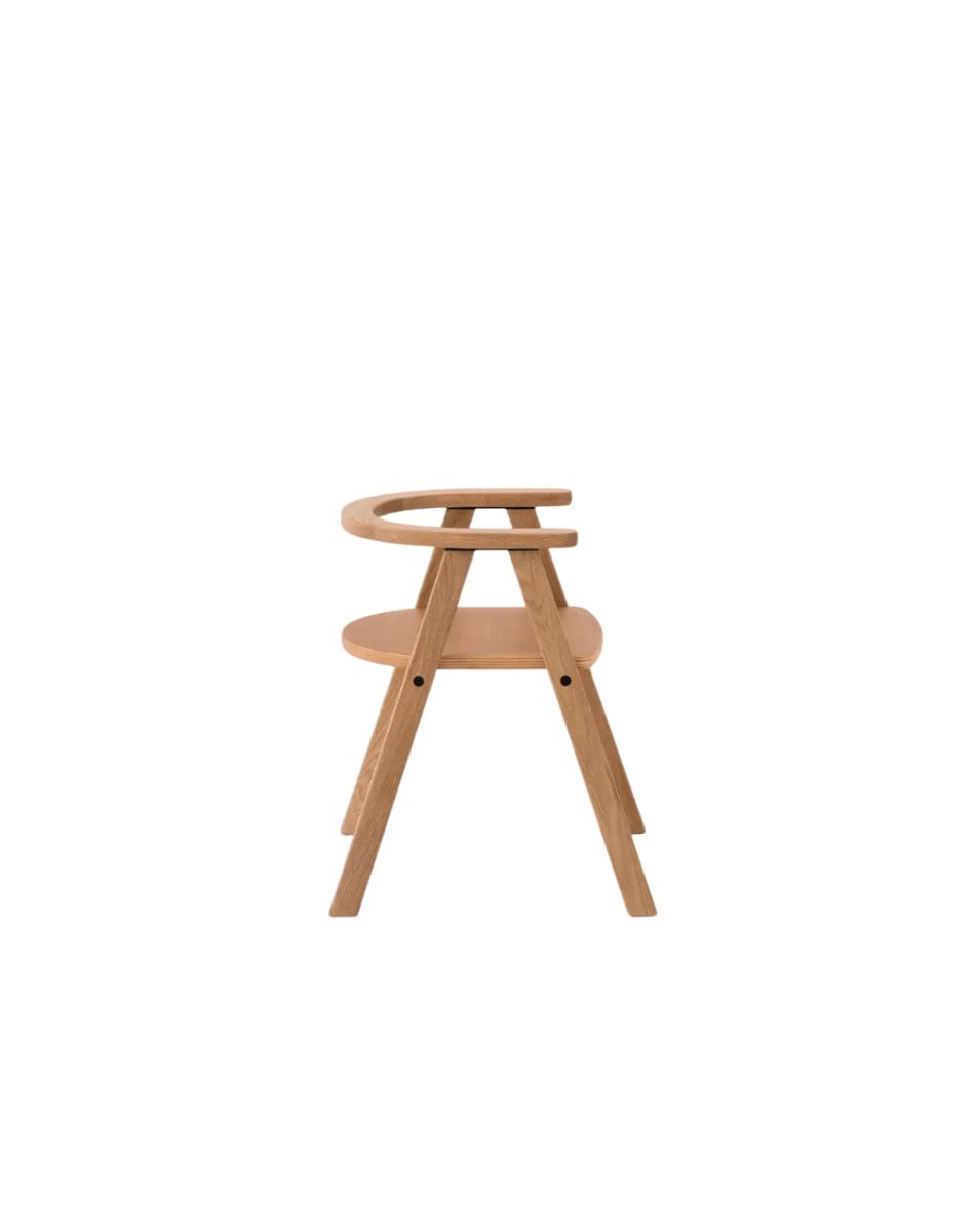 Nobodinoz - Baby Tableware - Growing Green Table and Chair - Oak Wood - Tummy Time