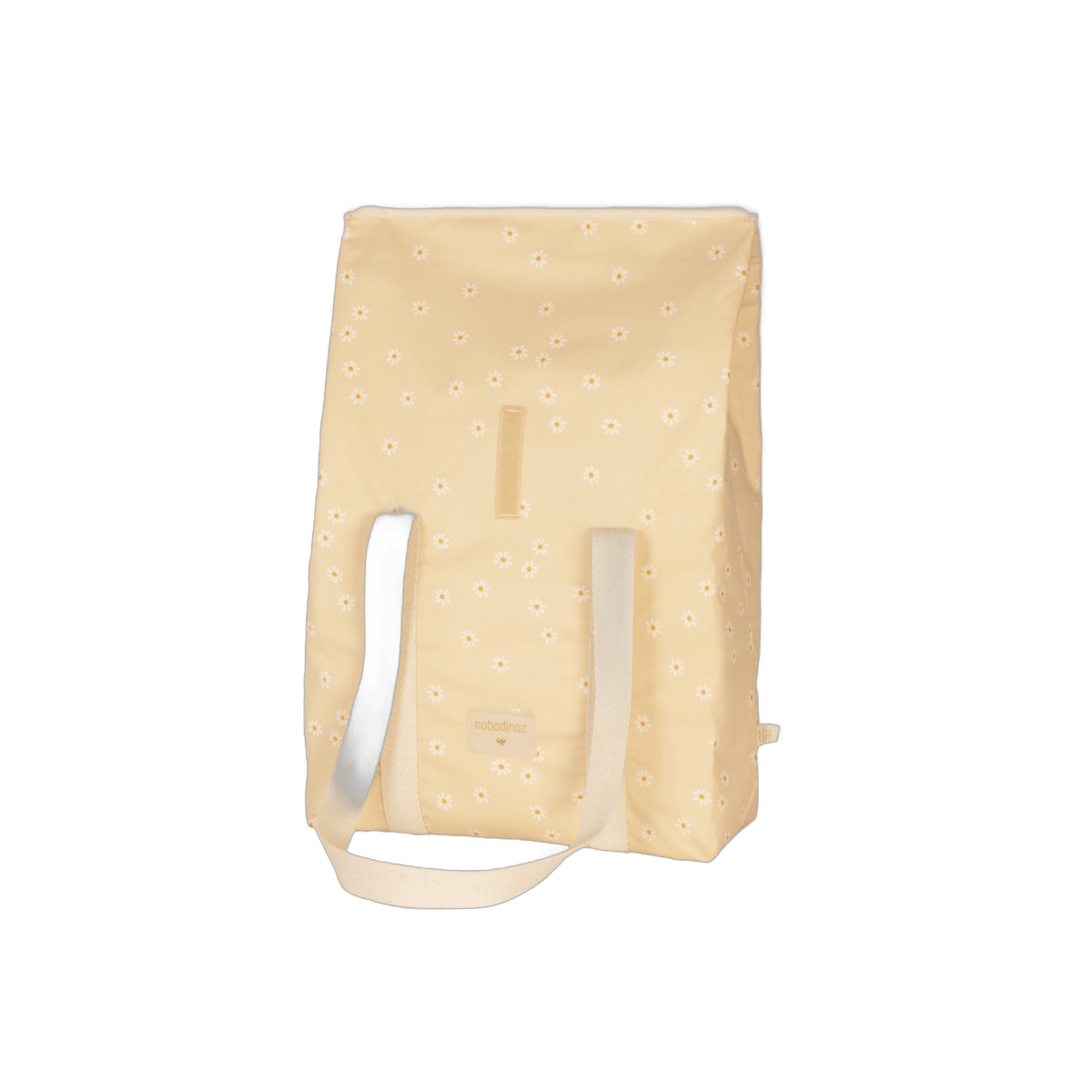 Nobodinoz Family Cooler Bag Sunshine - Daisies, angled view of the bag