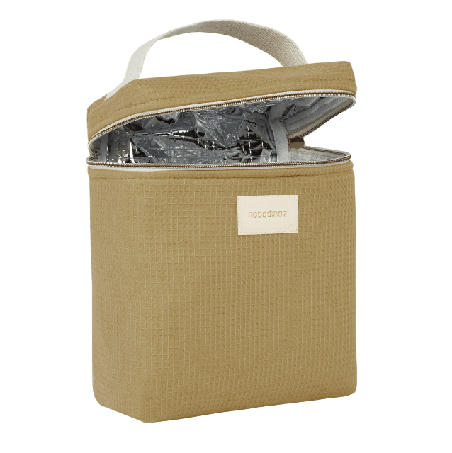 Nobodinoz - Nursery & Diaper Bags - Insulated Baby Bottle and Lunch Bag Concerto Opera - Olive Green - Tummy Time