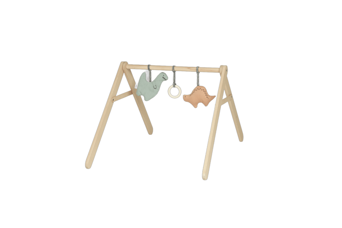 Nobodinoz Baby Gym with Toys Playground - Dinos, baby gym with dino toys on a plain background