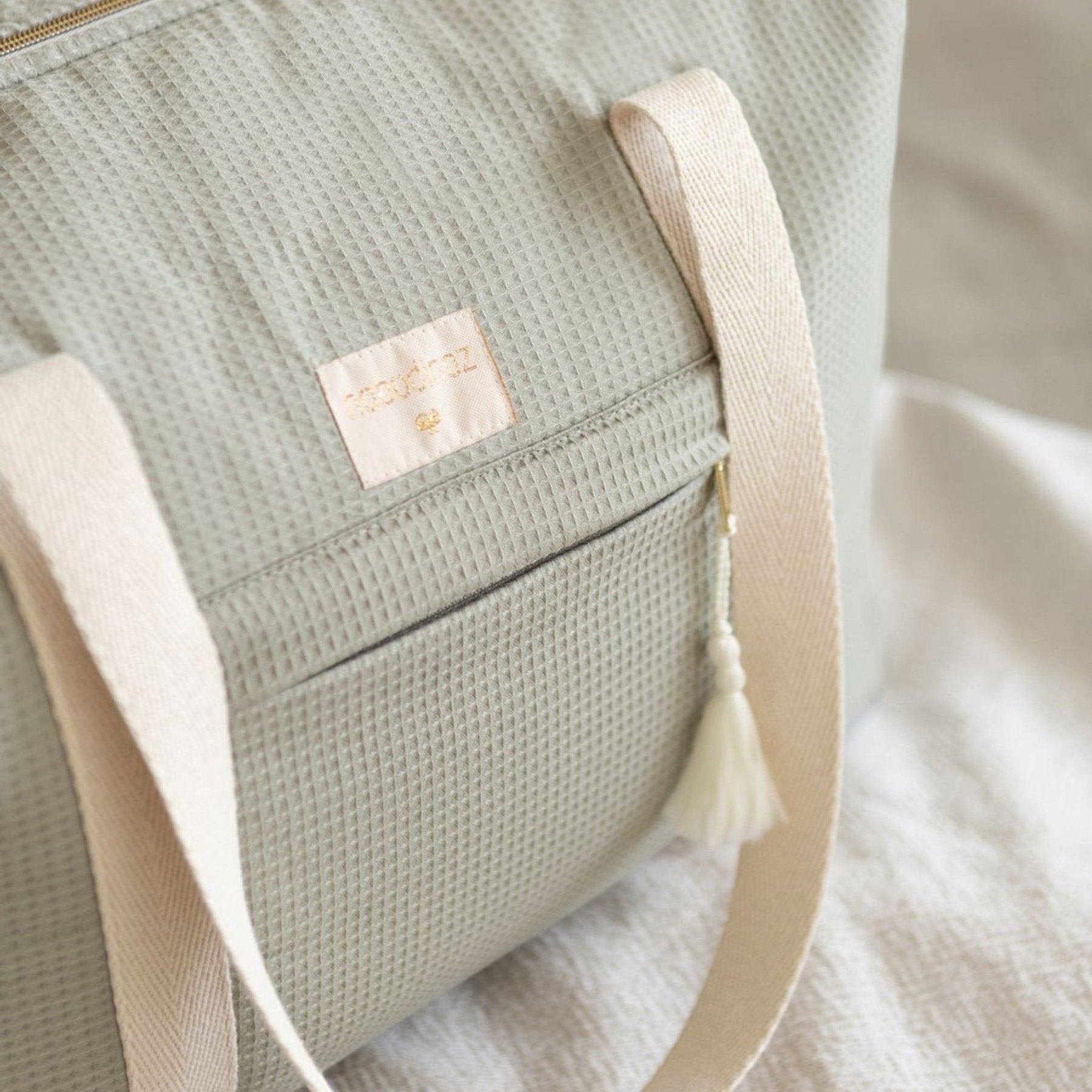 Nobodinoz - Nursery & Diaper Bags - Opera waterproof maternity bag - Laurel Green - Tummy Time