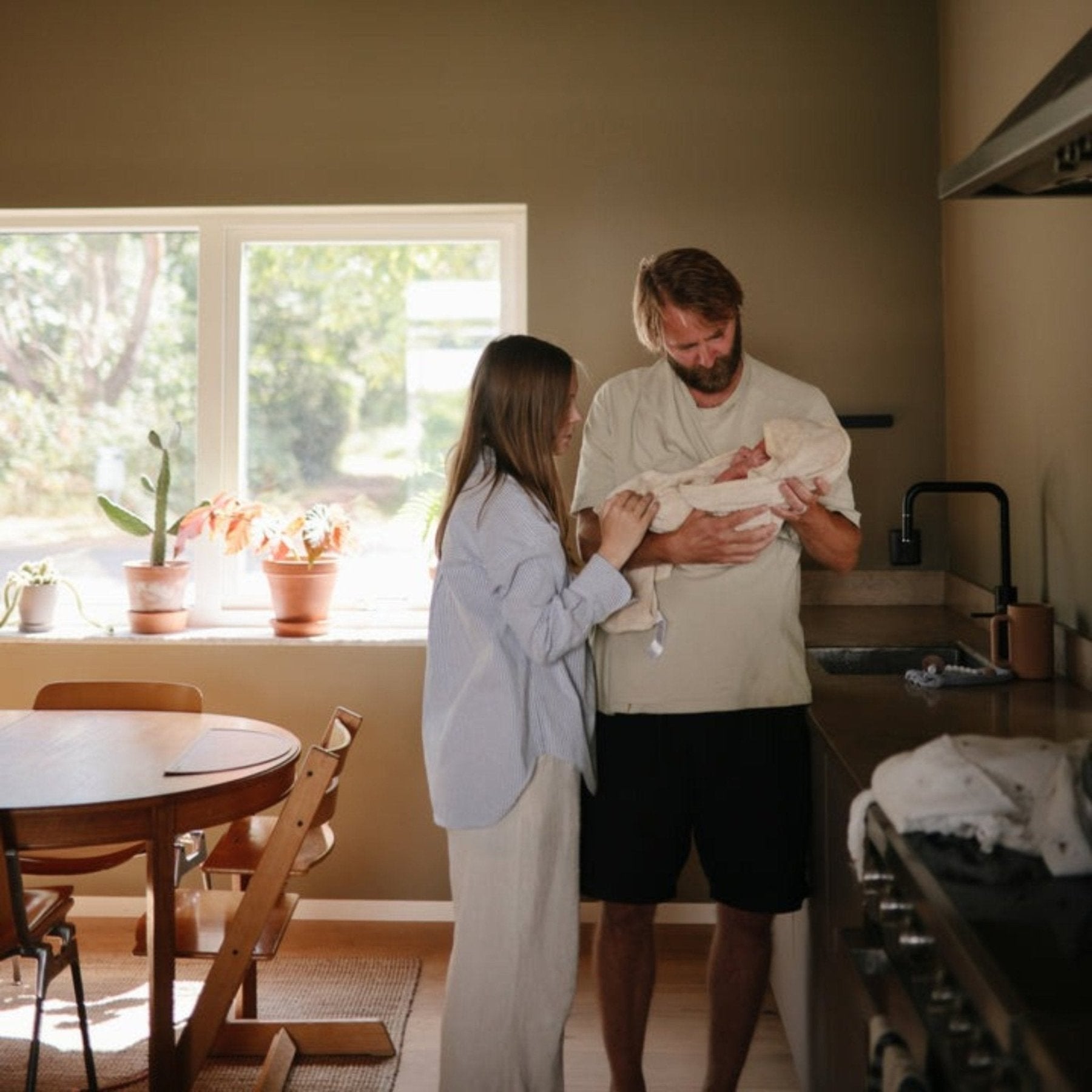 Mushie - Towels & Washcloths - Organic Cotton Baby Hooded Towel - Fog - Tummy Time